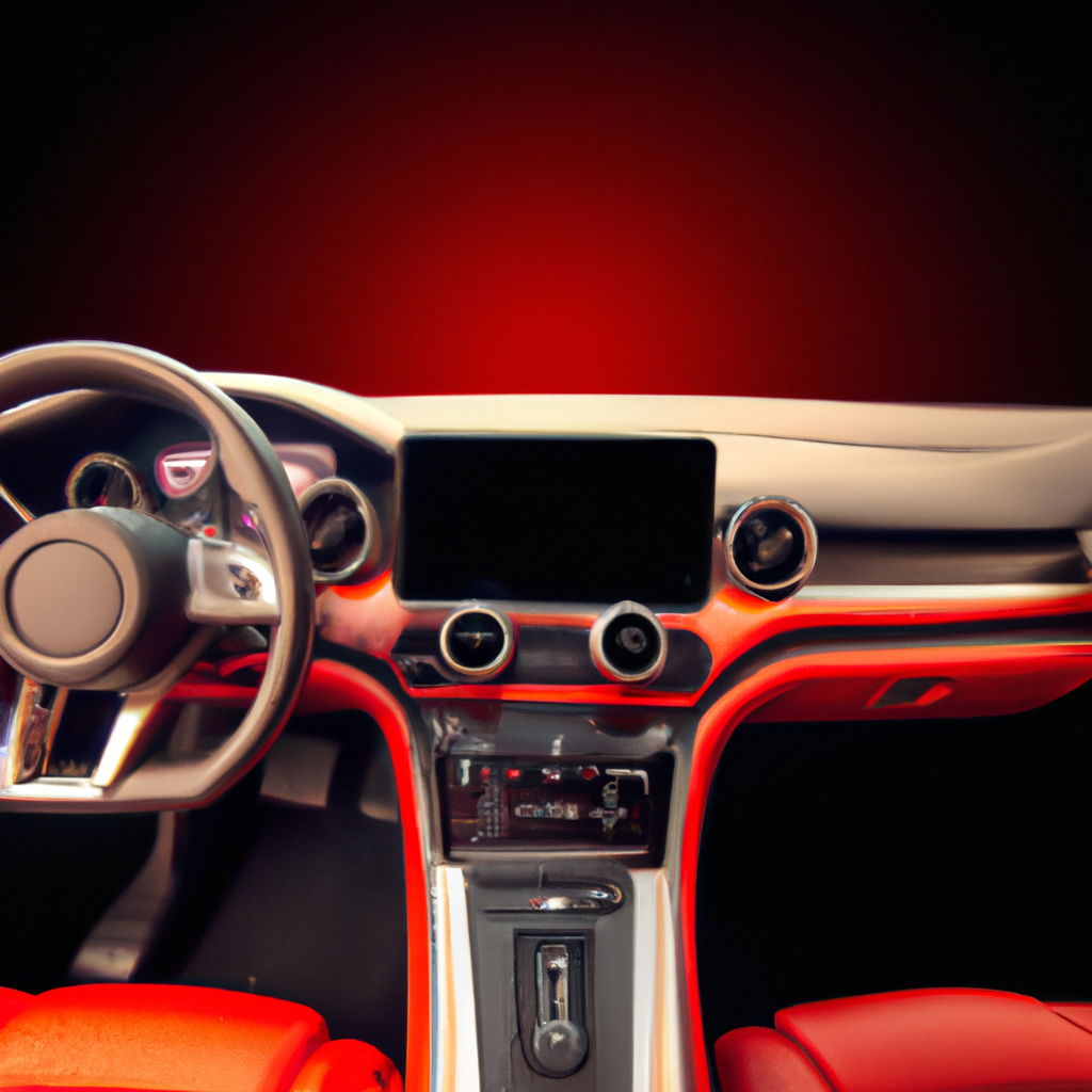 Red sports car interior luxury dashboard