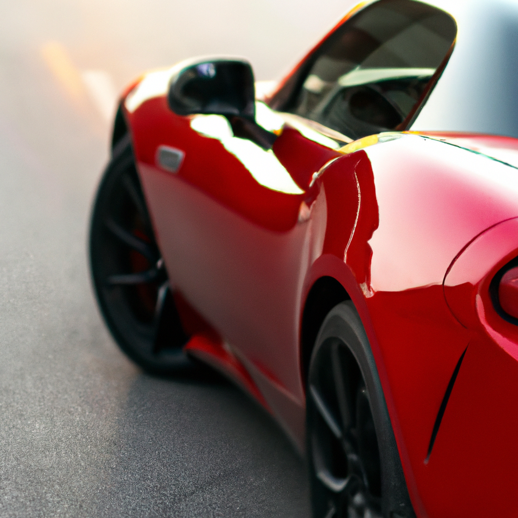 Red sports car side profile showcase